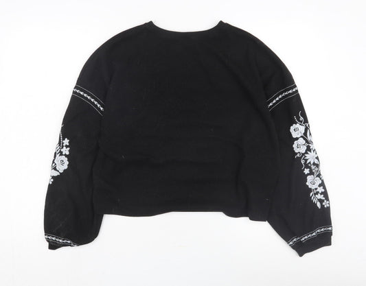 New Look Women’s Black Embroidered Pullover Jumper S