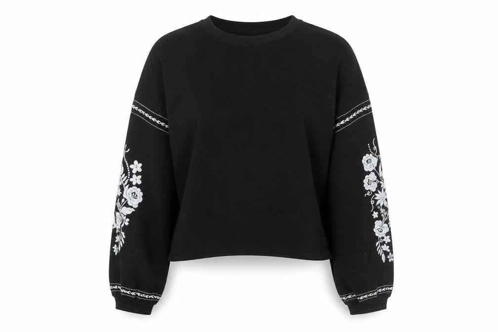 New Look Women’s Black Embroidered Pullover Jumper S