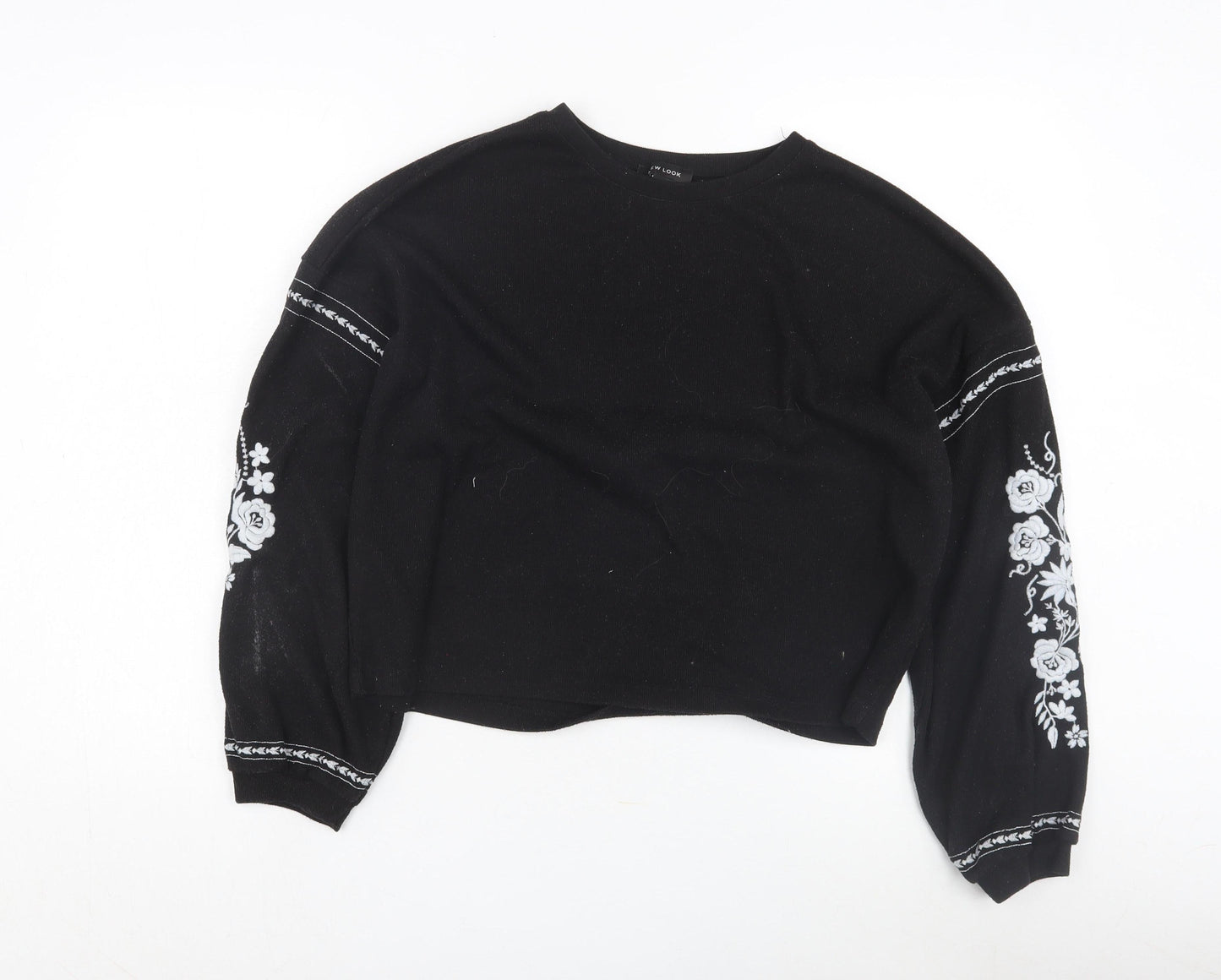 New Look Women’s Black Embroidered Pullover Jumper S