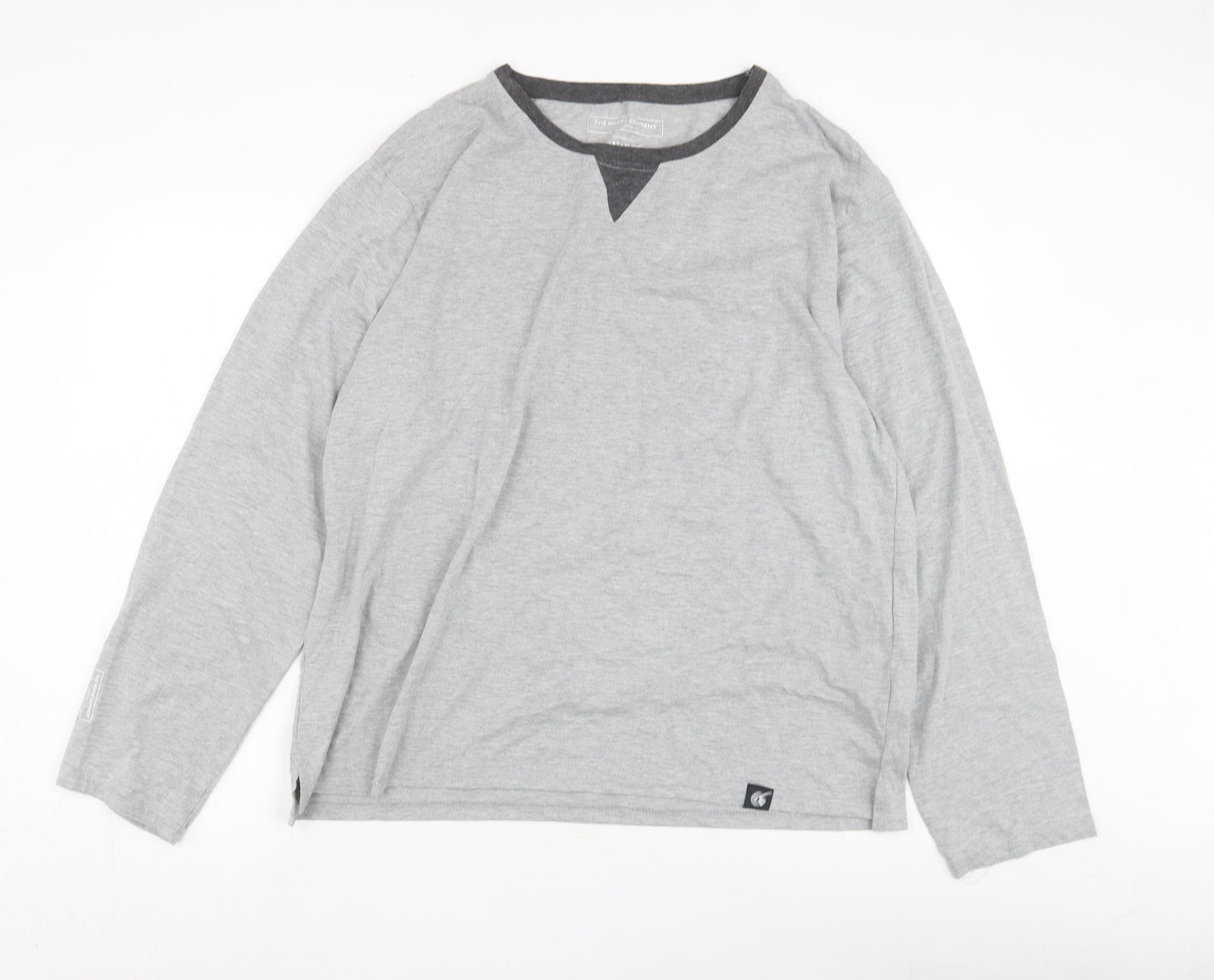 The White Company Men's Grey Long Sleeve T-Shirt L