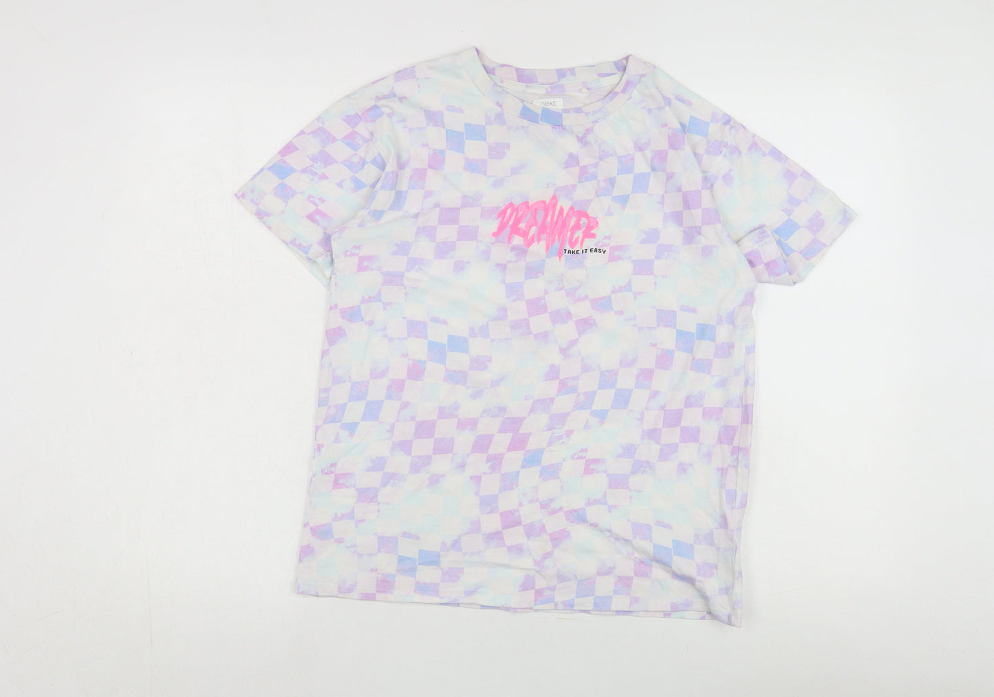 Next Women's Multicoloured Check T-Shirt Size 12
