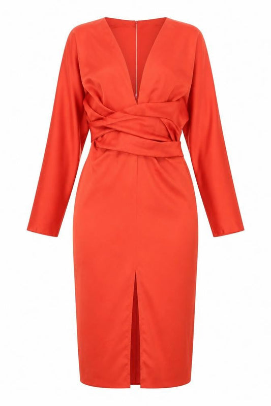ASOS Women's Red Dress Size 10 with Zip Closure
