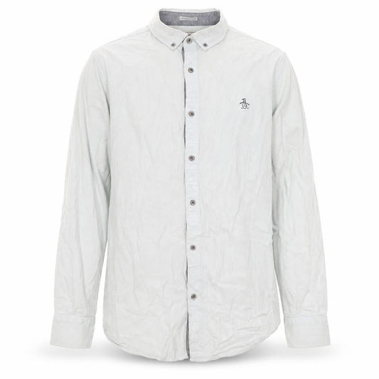 Original Penguin Men's White Cotton Long Sleeve Shirt