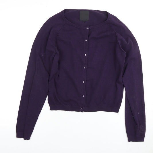 InWear Women's Purple Cardigan, S, Crew Neck, Autumn