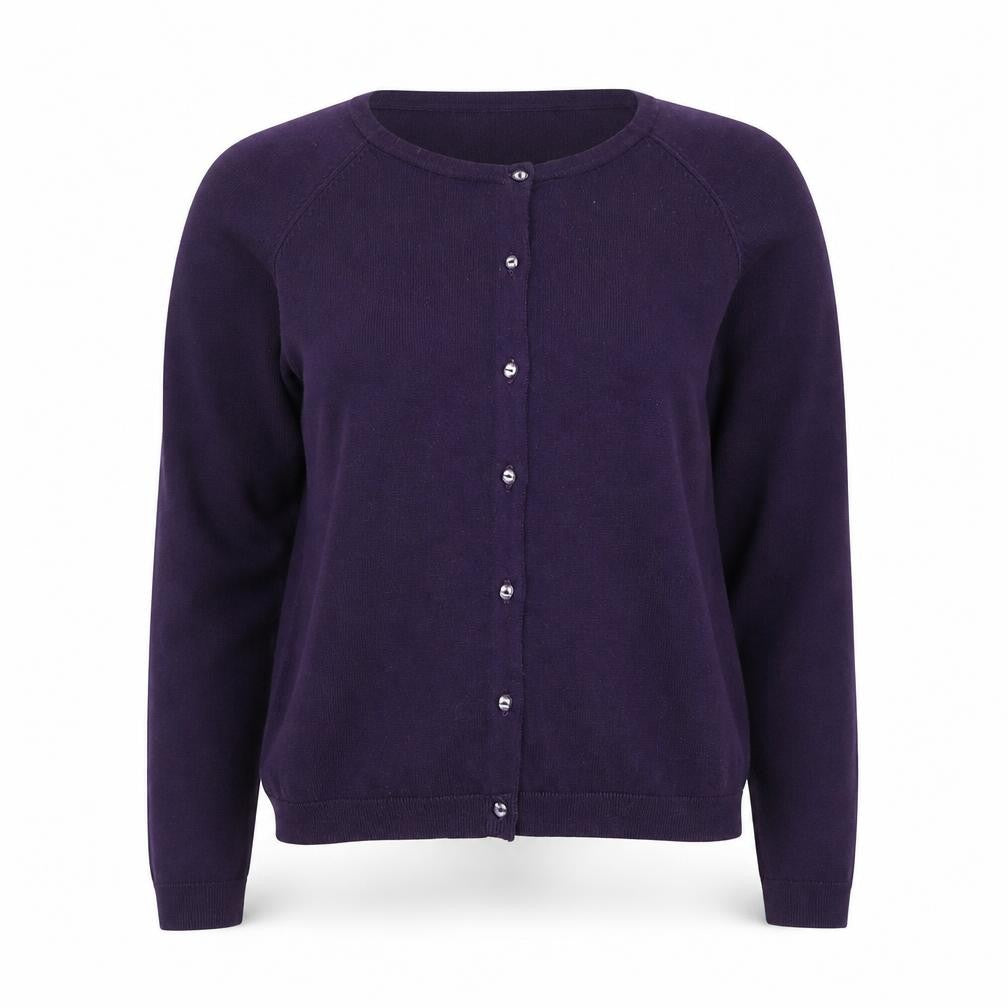 InWear Women's Purple Cardigan, S, Crew Neck, Autumn