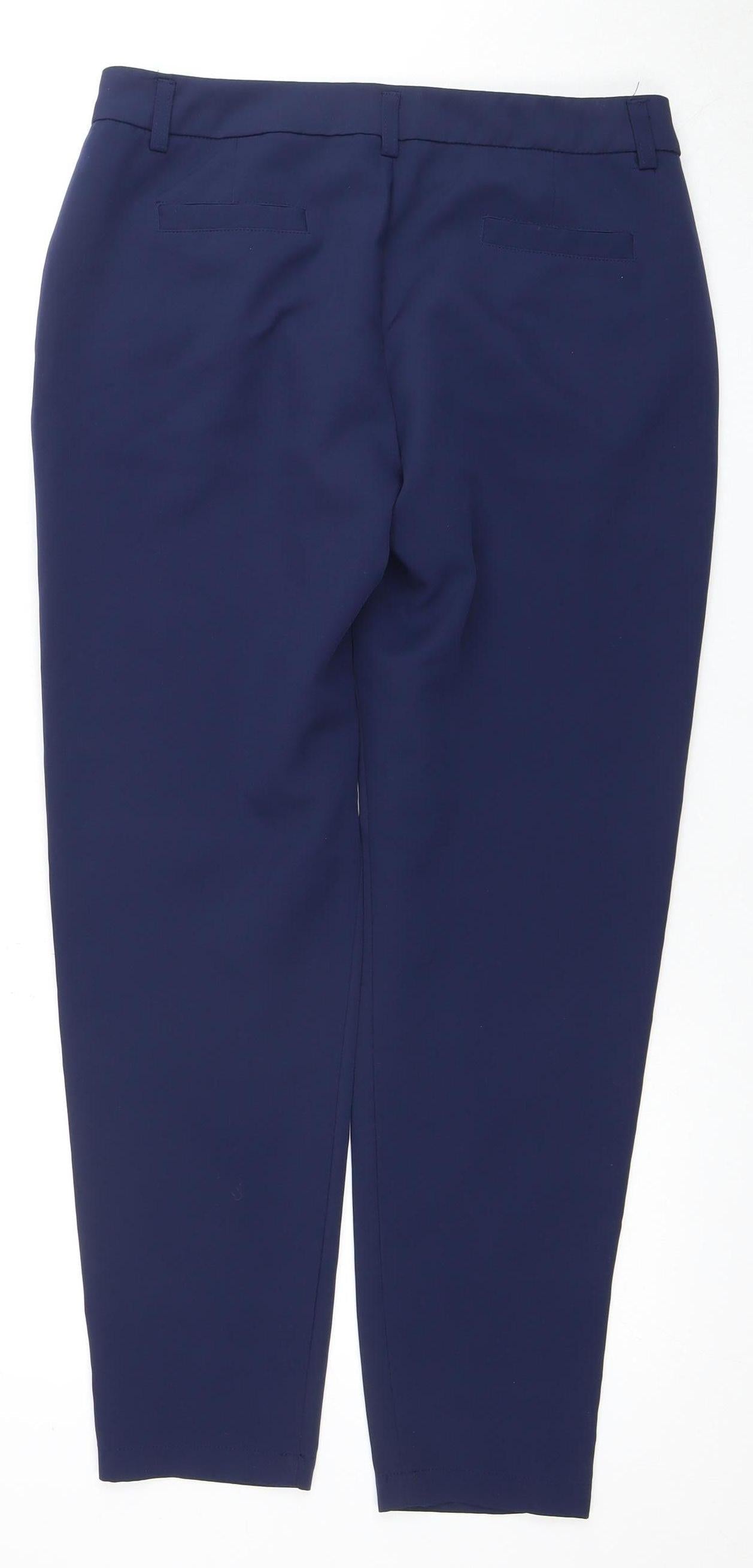 Quiz Women's Blue Trousers, Size 12, Regular Fit