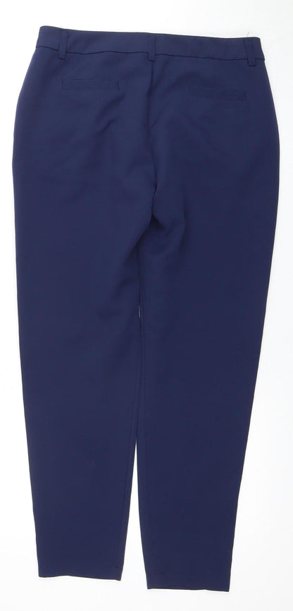 Quiz Women's Blue Trousers, Size 12, Regular Fit