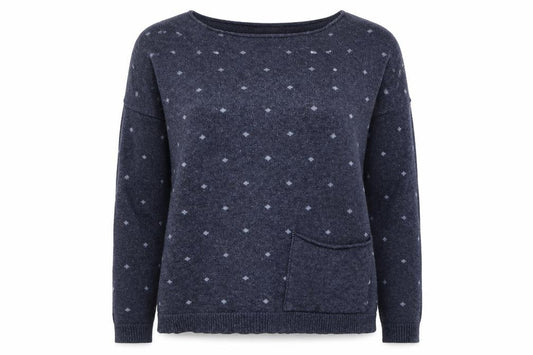 Benedetta B Women's Blue Pullover Jumper, Size S, Merino Blend, Casual Elegance