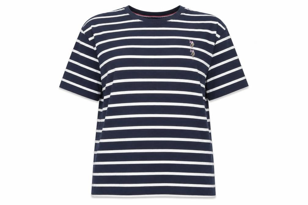 U.S. Polo Assn. Unisex Blue Striped T-Shirt Size 20 Cotton