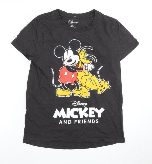 Disney Women's Black Mickey & Friends T-Shirt - Size 8