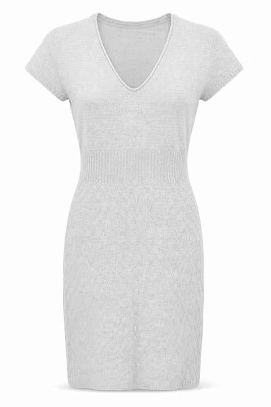 New Look Women's Silver Knit Dress, Size M