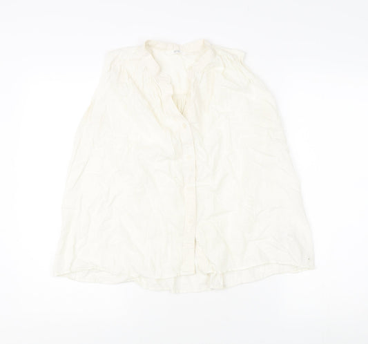 Uniqlo Women's White XS Sleeveless Button-Up Top