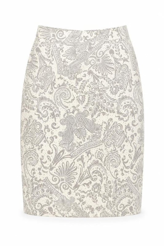 Alexon Women's Ivory Paisley Pencil Skirt Size 14