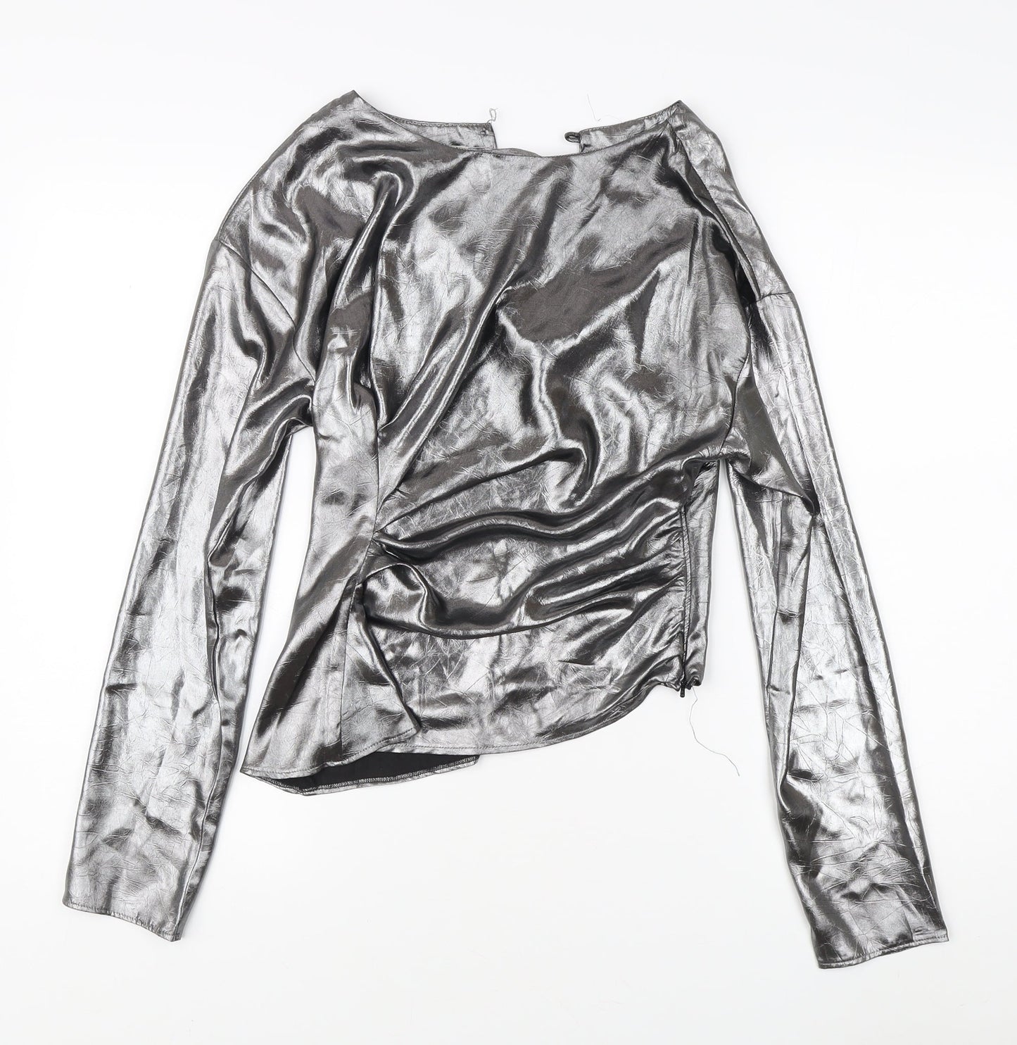 Topshop Silver Long Sleeve Women's Top, UK 8 - New