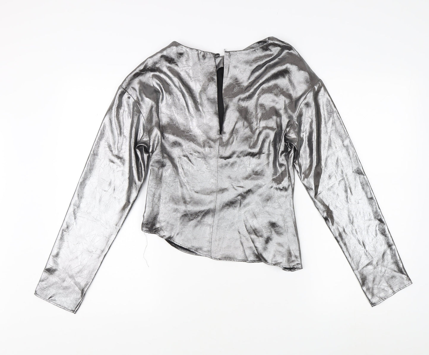 Topshop Silver Long Sleeve Women's Top, UK 8 - New
