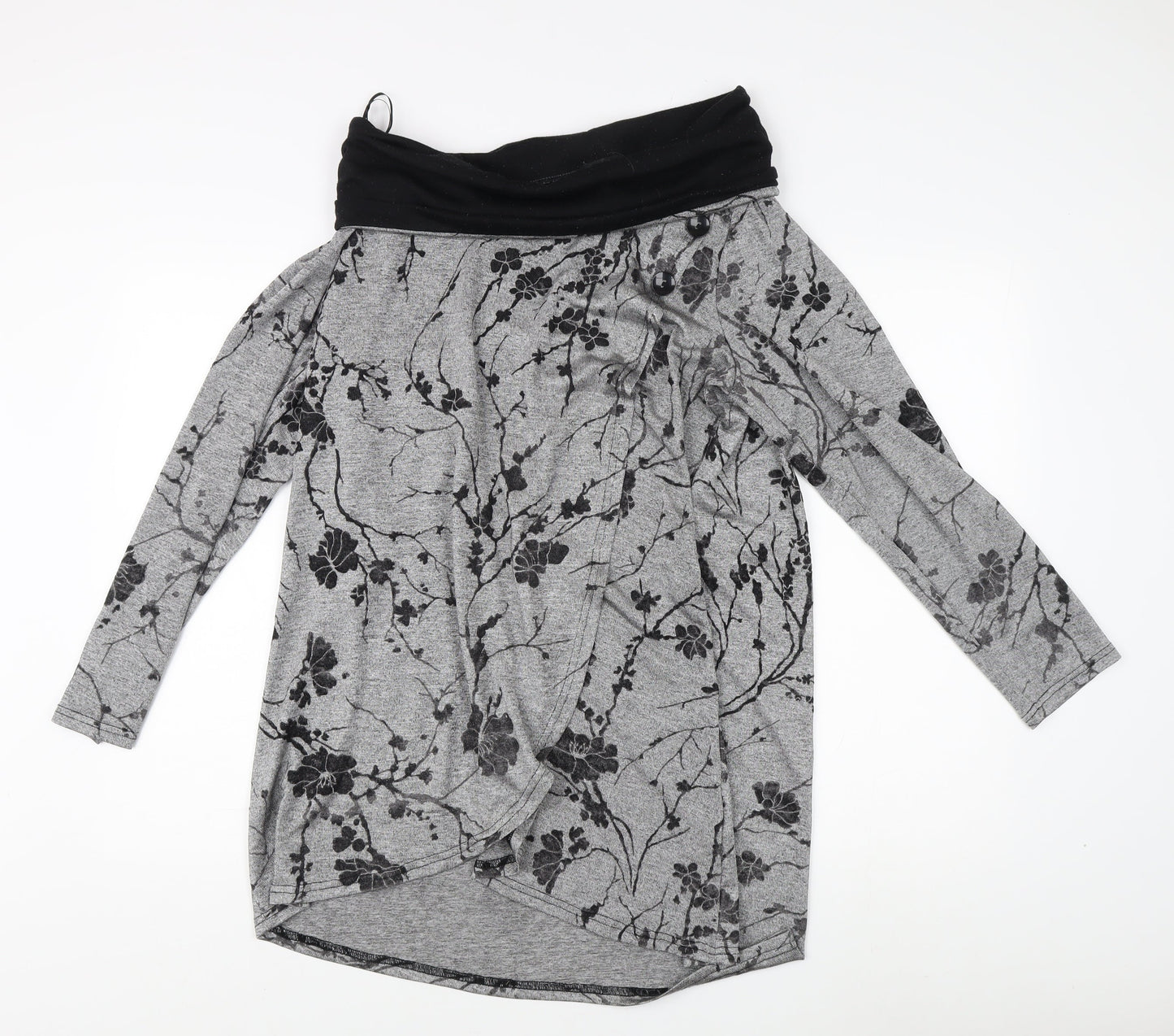 Roman Womens Grey Floral Tunic, Size 20