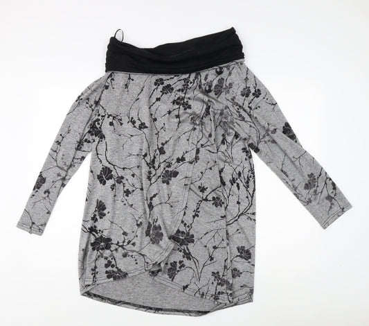 Roman Womens Grey Floral Tunic, Size 20