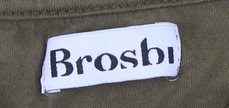 Brosh Men's XL Green Cotton T-Shirt, Crew Neck