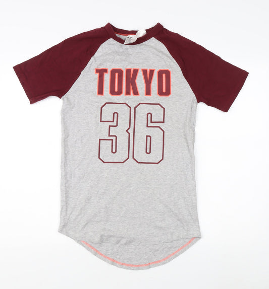 H&M Boys Grey Sports T-Shirt, 11-12 Years, Casual Style