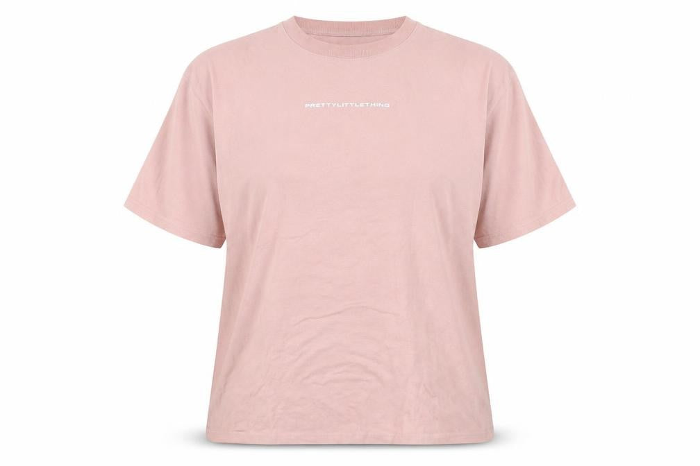 PRETTYLITTLETHING Women’s Pink Crew Neck T-Shirt Size 16
