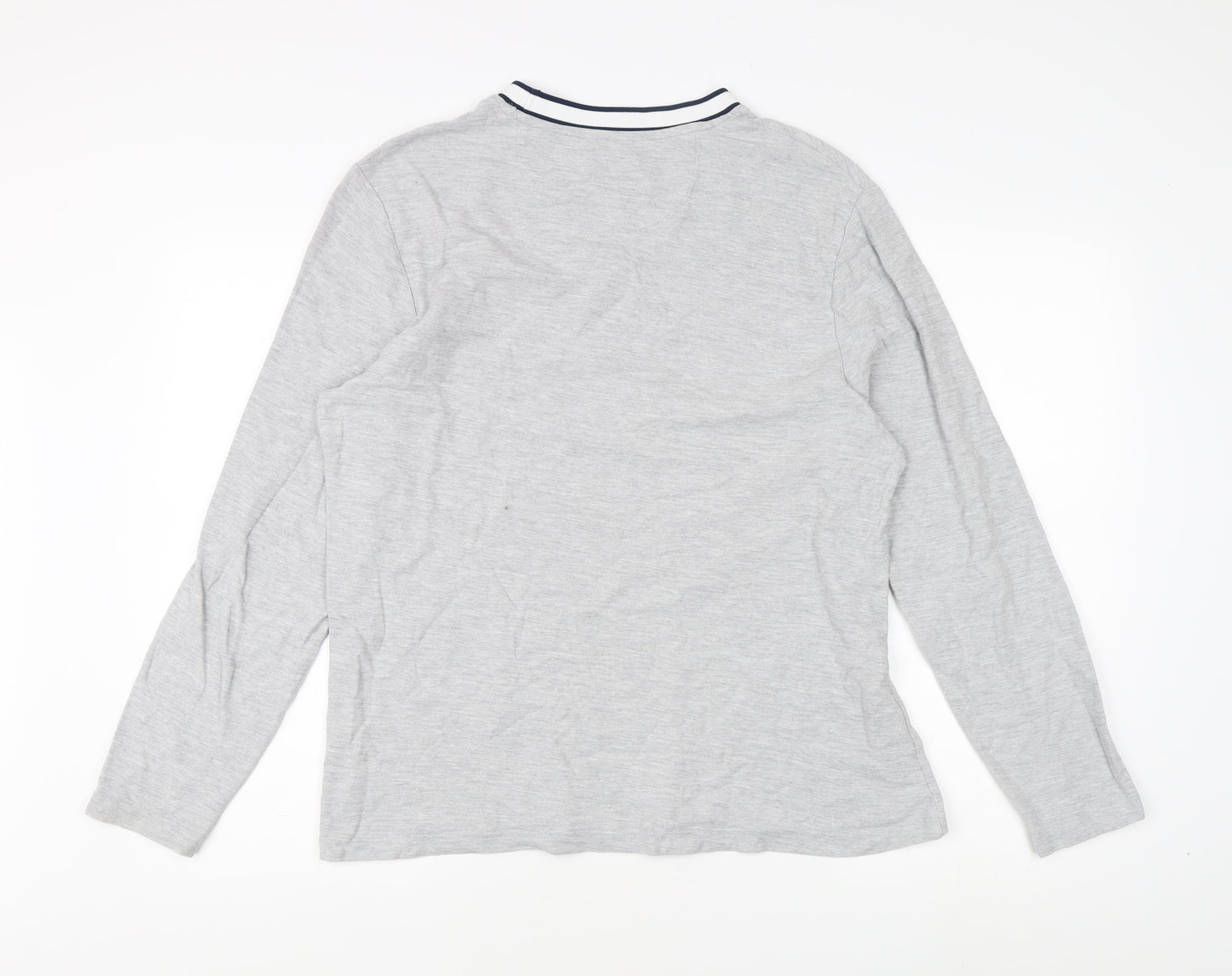 Farah Men’s Grey Crew Neck Long Sleeve T-Shirt, Size L