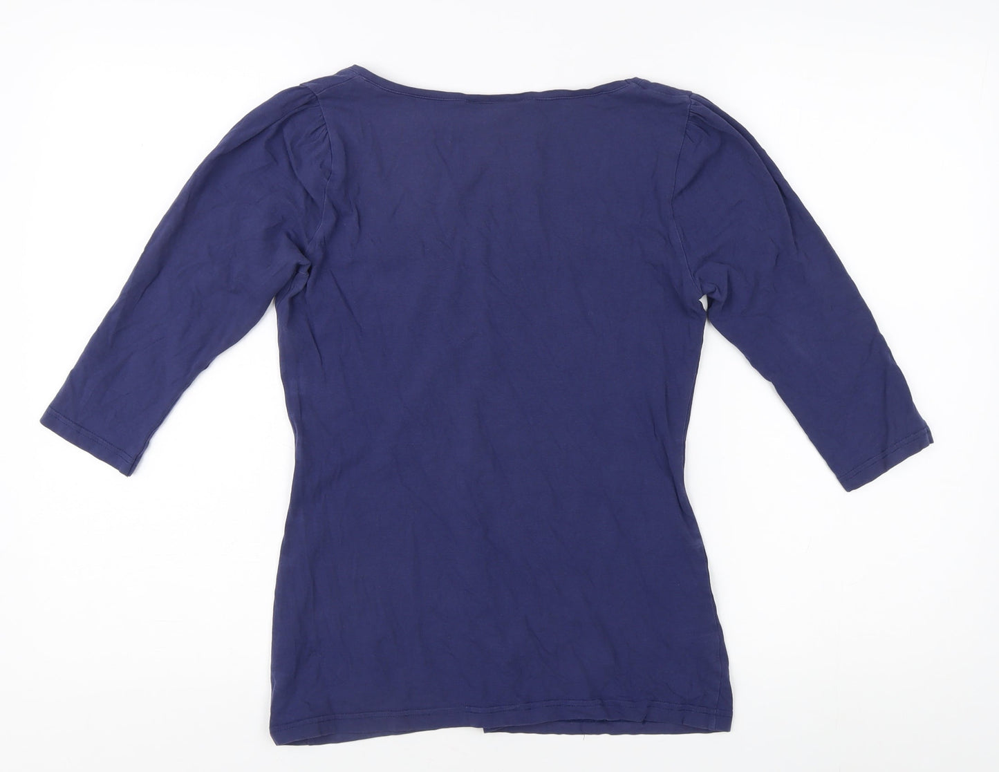 Warehouse Women's Blue V-Neck 3/4 Sleeve Top Size 12