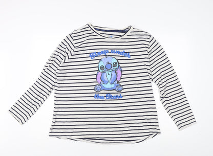 Preloved Disney Women's Multicoloured Striped T-Shirt XL - Front