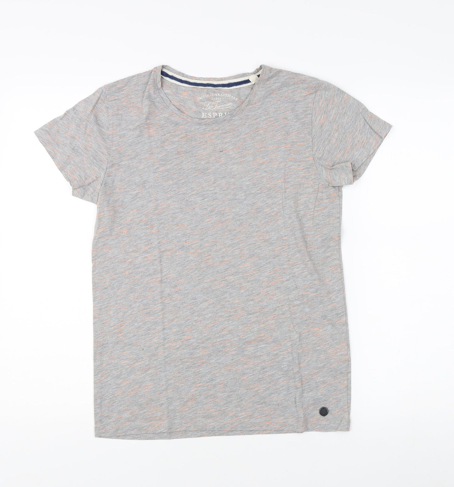 Esprit Men's Grey Crew Neck T-Shirt, Size S