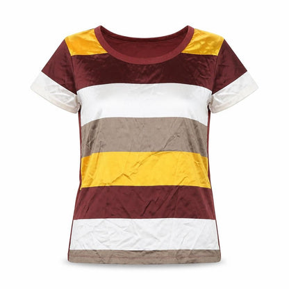 Front view of ESPRIT Women's Multicoloured L Striped T-Shirt