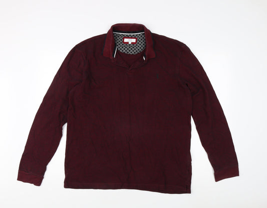 Next Men's Burgundy XL Regular Fit Cotton Top