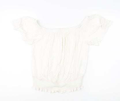 Next Women's Off the Shoulder White Blouse - Size 12