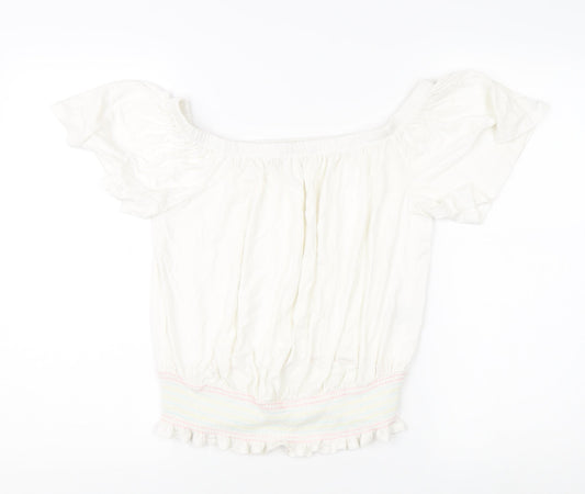 Next Women's Off the Shoulder White Blouse - Size 12