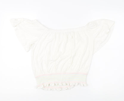 Next Women's Off the Shoulder White Blouse - Size 12