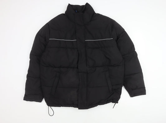 H&M Men's Black Puffer Jacket S for Winter Wear