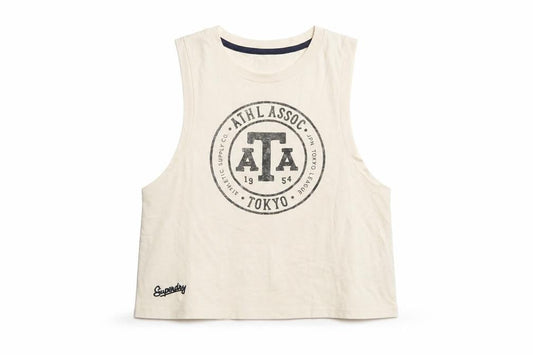 Superdry Women's Beige Cropped Tank Top Size 10