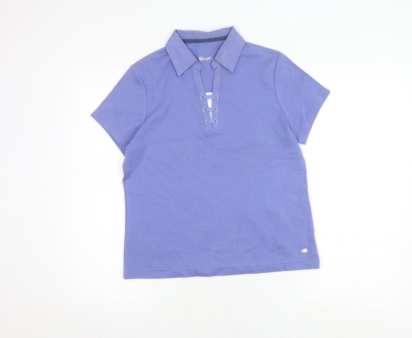 Dash Women's Purple Polo Short Sleeve Top Size 12