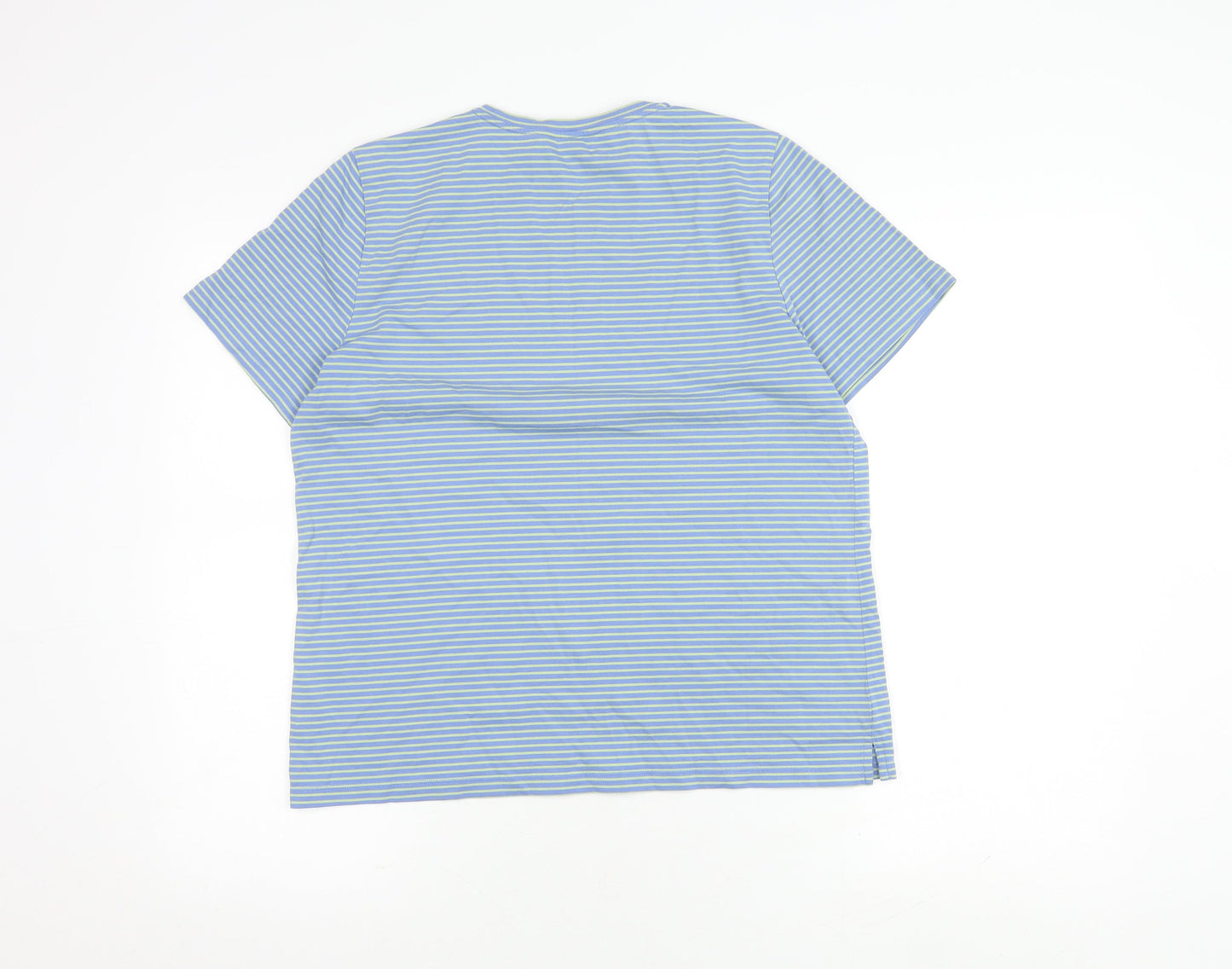 Lands' End Women's Blue Striped Cotton T-Shirt M
