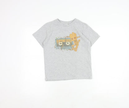 Preloved Disney Boys Grey Groot T-Shirt - Size 9-10 Years - Front
