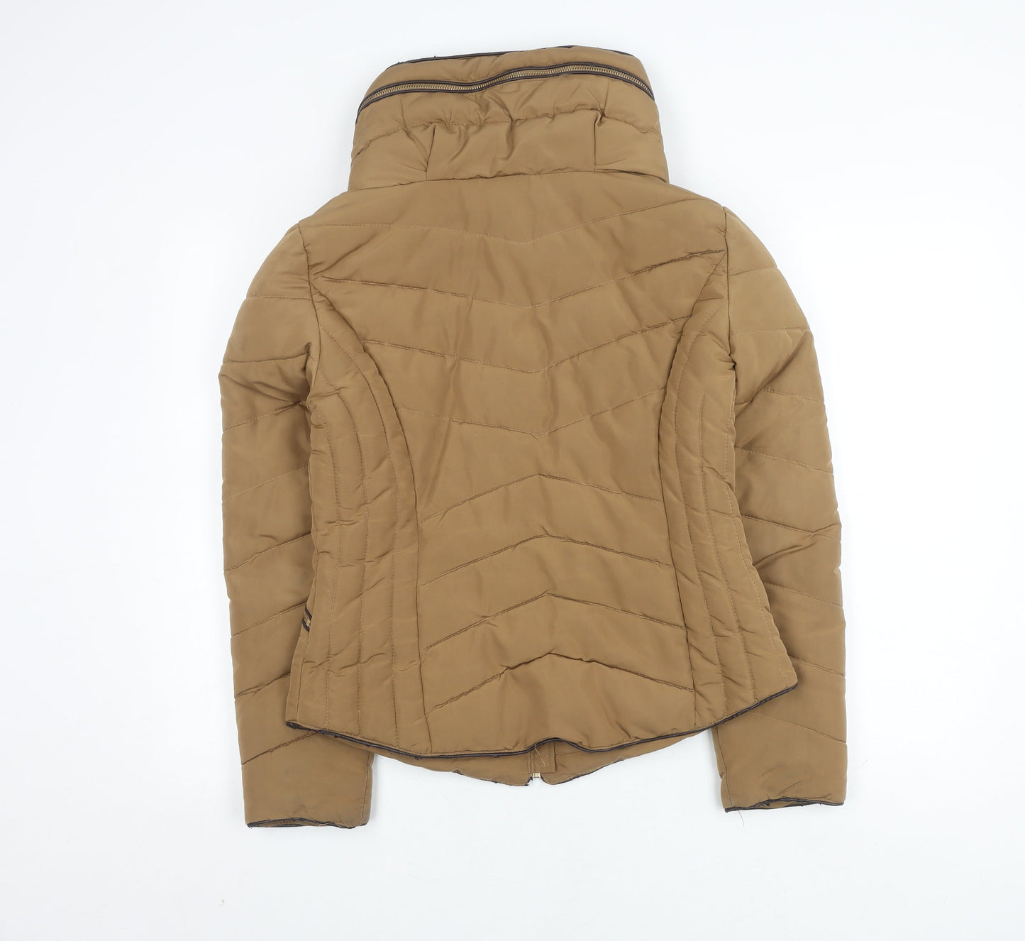Zara Women's Brown Puffer Jacket, Large, Casual, Autumn/Winter