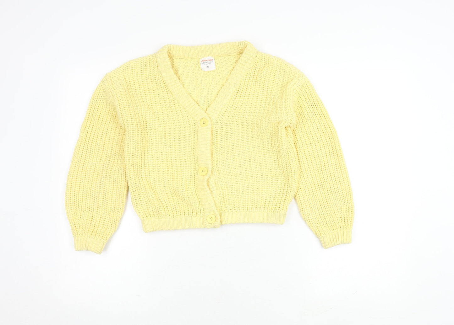 John Lewis Girls Yellow Cardigan Age 10