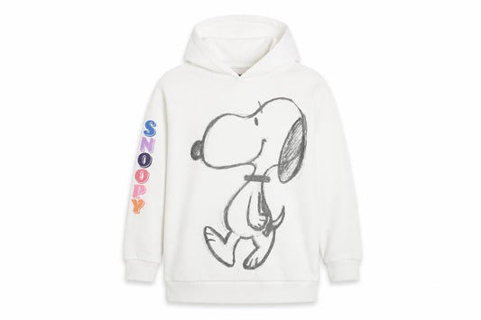 Marks & Spencer Girls White Snoopy Hoodie 9-10 Years