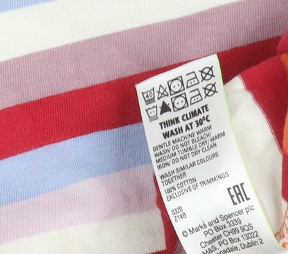 Marks & Spencer Women's Multicoloured Striped T-Shirt