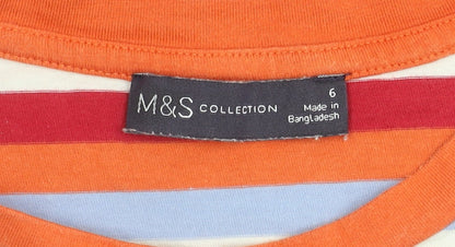 Marks & Spencer Women's Multicoloured Striped T-Shirt