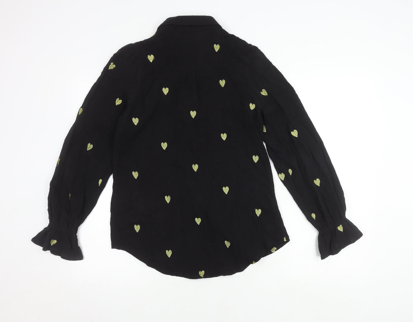 JS Millenium Women's Black Embroidered Blouse L
