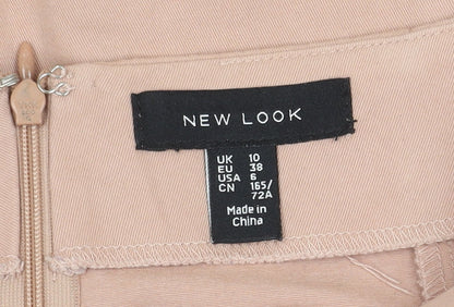 New Look Women's Beige Embroidered Skirt, Size 10
