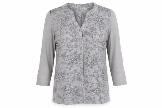 Marks and Spencer Women's Grey Button-Up Top Size 14