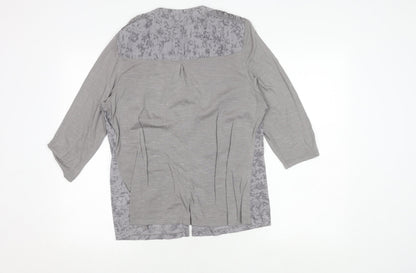 Marks & Spencer Women's Grey Button-Up Top Size 14