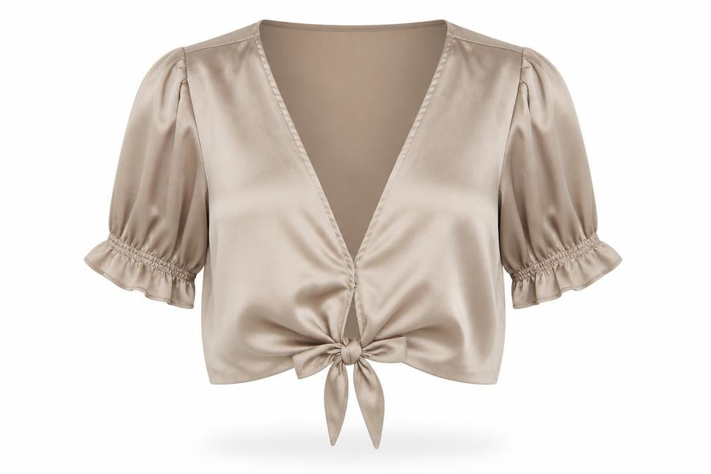 Abercrombie & Fitch Women's Beige Wrap Blouse - Size S