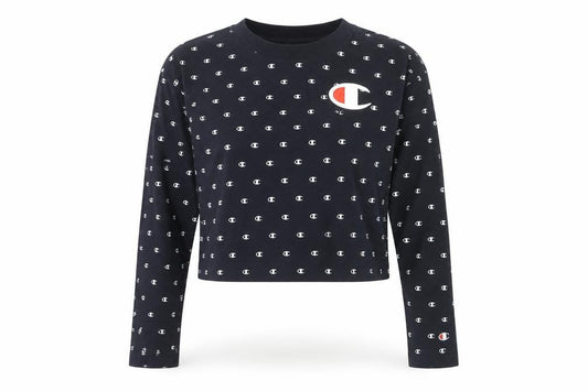 Champion Women's Blue Cropped T-Shirt, XS