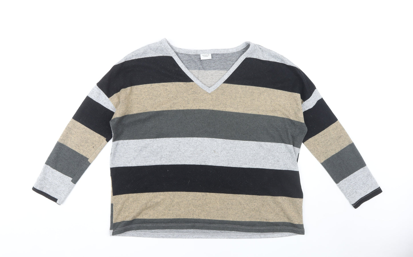 Jacqueline de Yong Women's V-Neck Striped Top, L